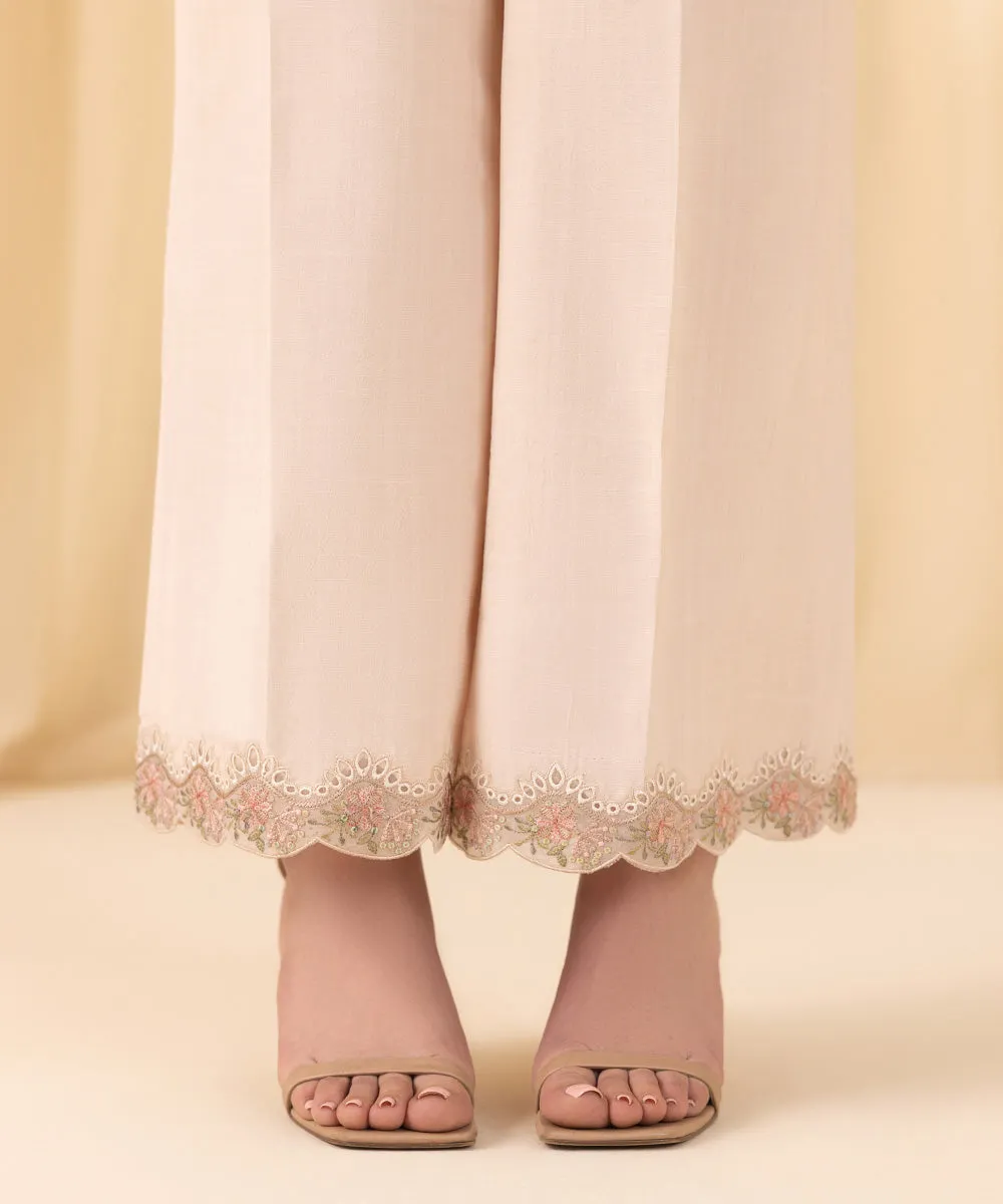 3 Piece -  Embroidered Cotton Net Suit