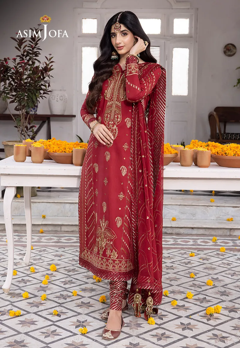 AJAB-24 EMBROIDERED LAWN SILK 3 PCS