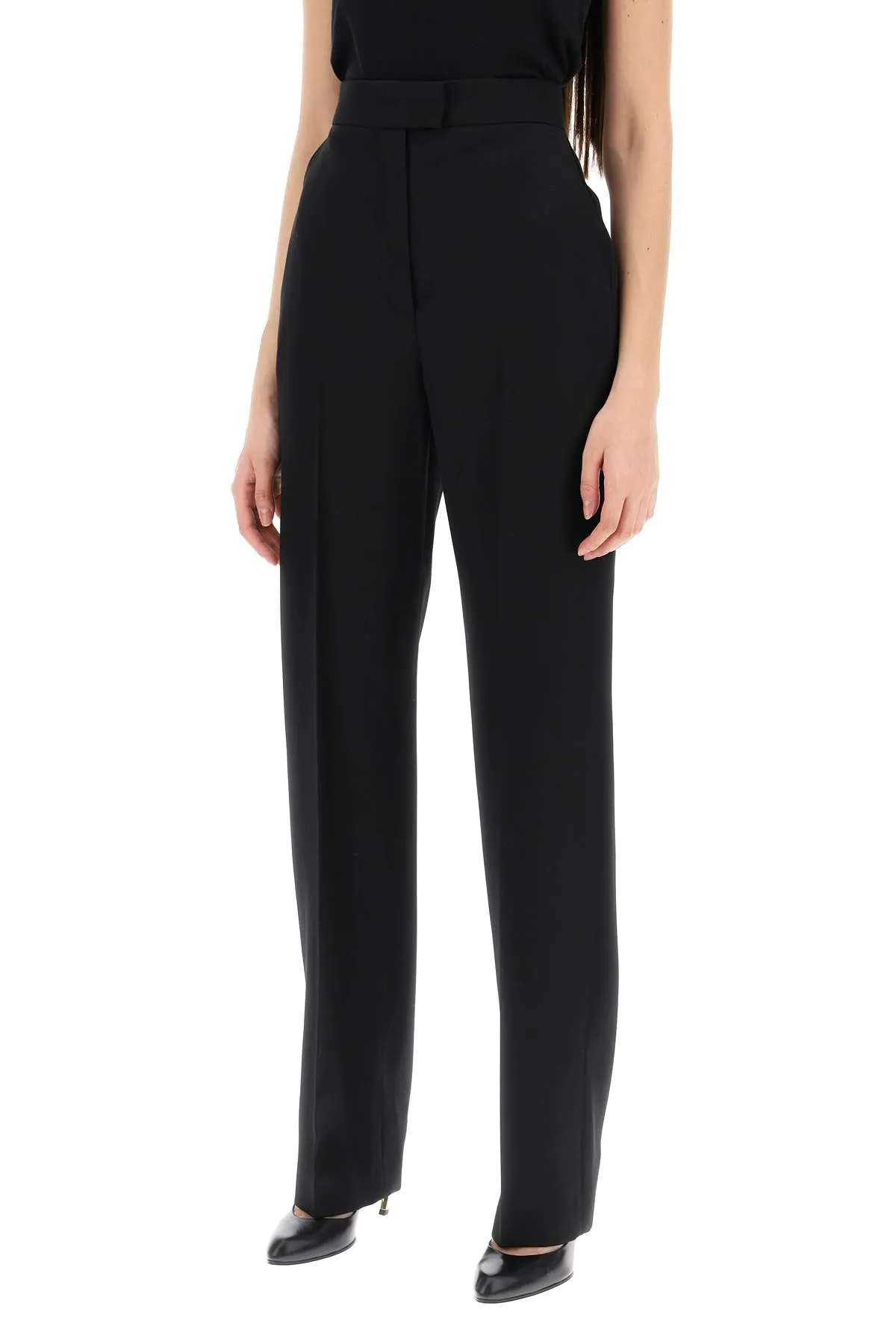 ALEXANDER MCQUEEN Elegant Black High-Waisted Cigarette Pants for Women