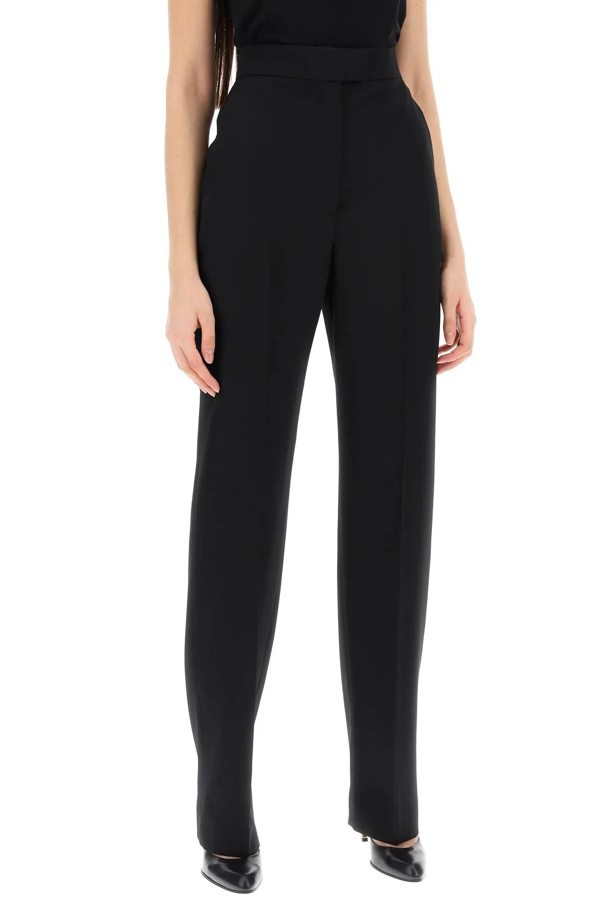 ALEXANDER MCQUEEN Elegant Black High-Waisted Cigarette Pants for Women