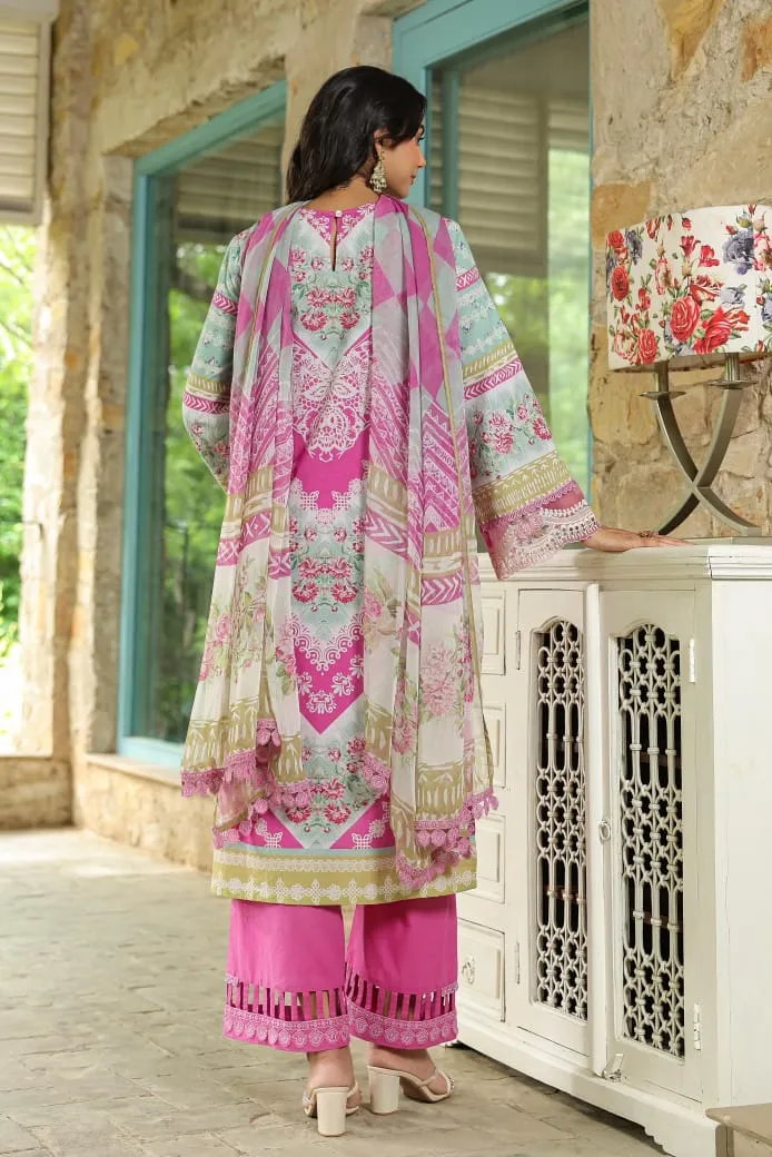 Arambh Rabiah Fuchsia Pink Cotton Kurta Set with Dupatta