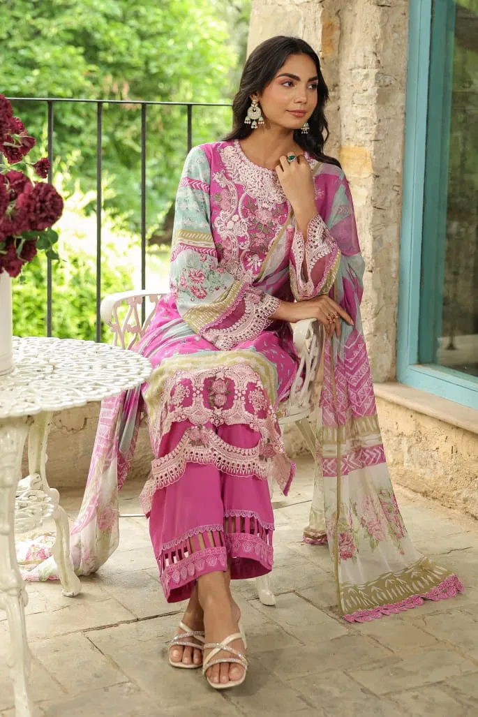 Arambh Rabiah Fuchsia Pink Cotton Kurta Set with Dupatta