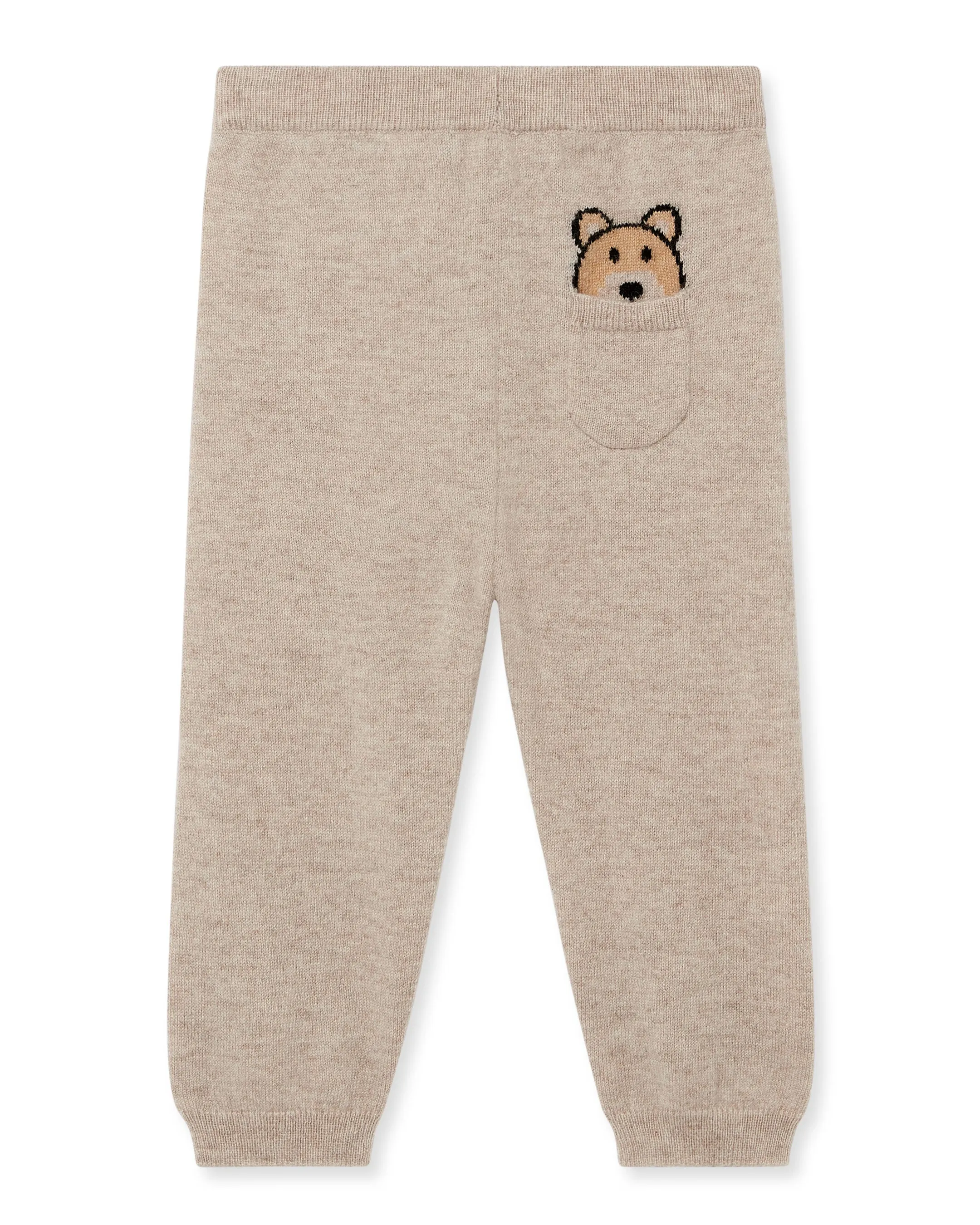 Bear Pocket Cashmere Leggings Light Oatmeal Brown