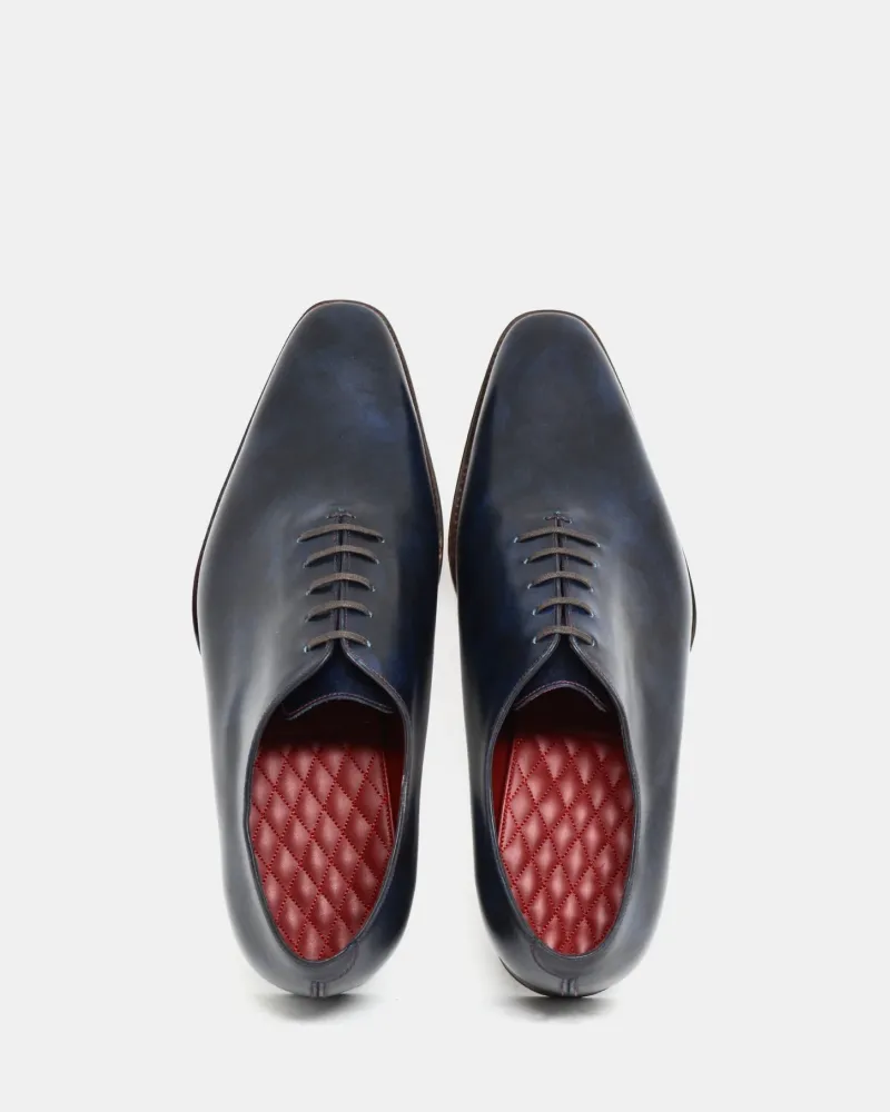 Blue Wholecut Oxford Dress Shoe