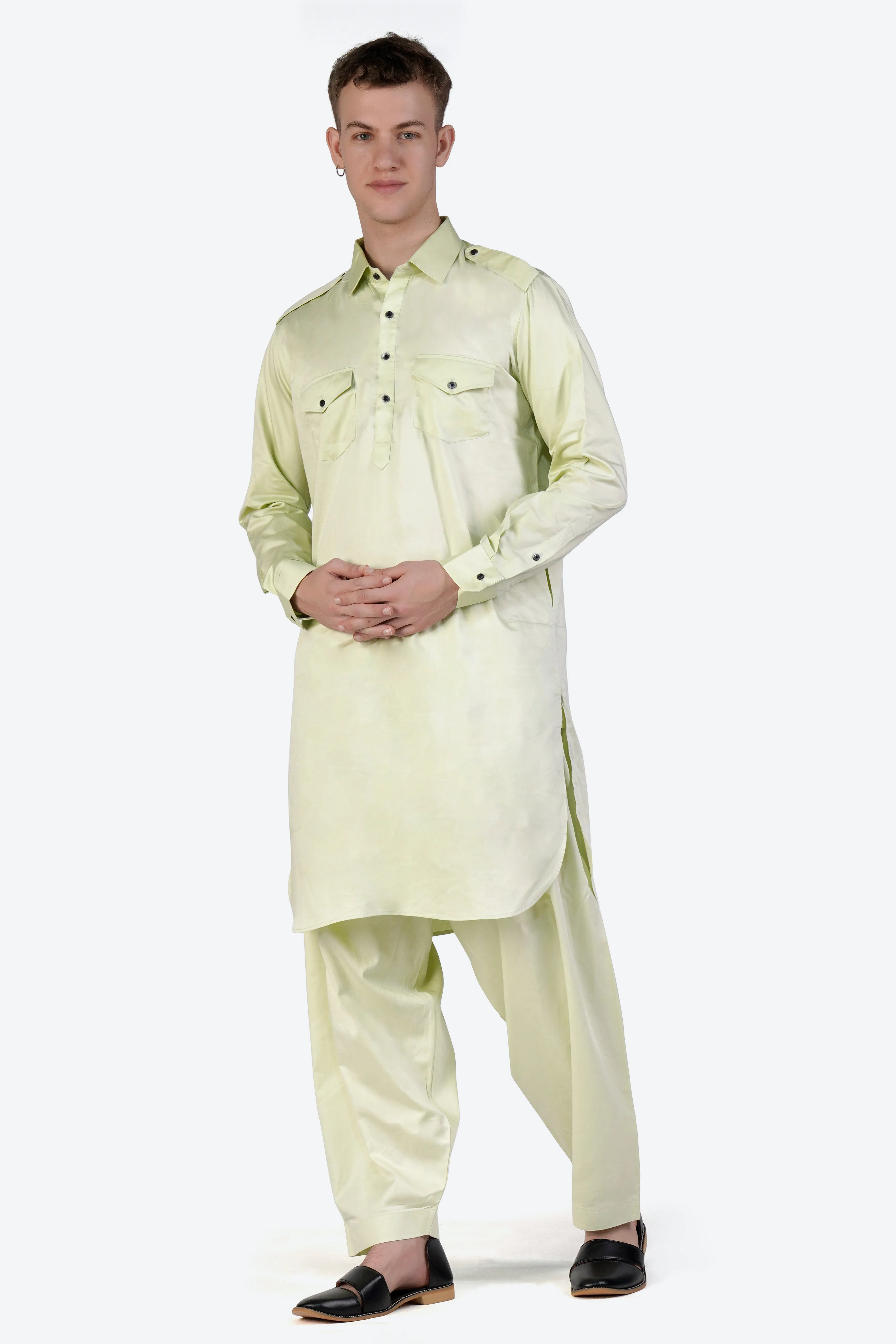 Bone Green Dhoti F-6325