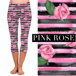 Capri Pocket Leggings: Pink Rose **PREORDER**