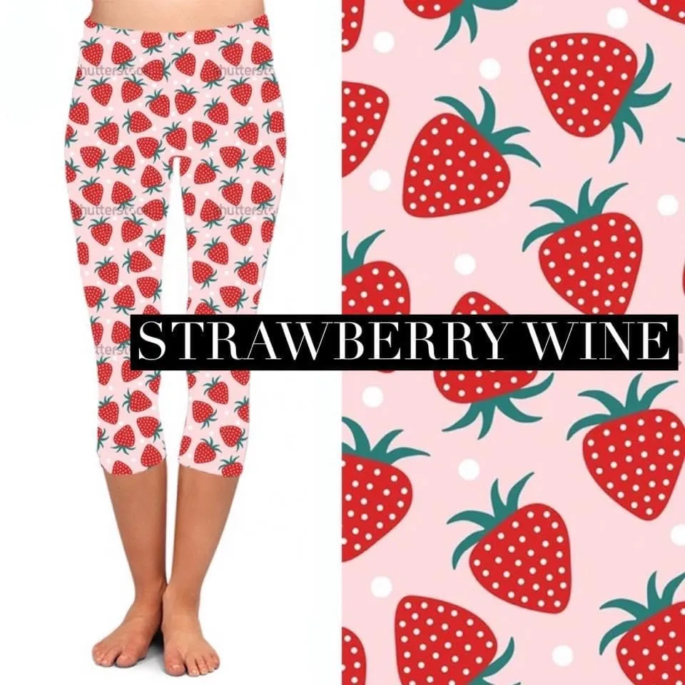 Capri Pocket Leggings: Strawberry Wine **PREORDER**