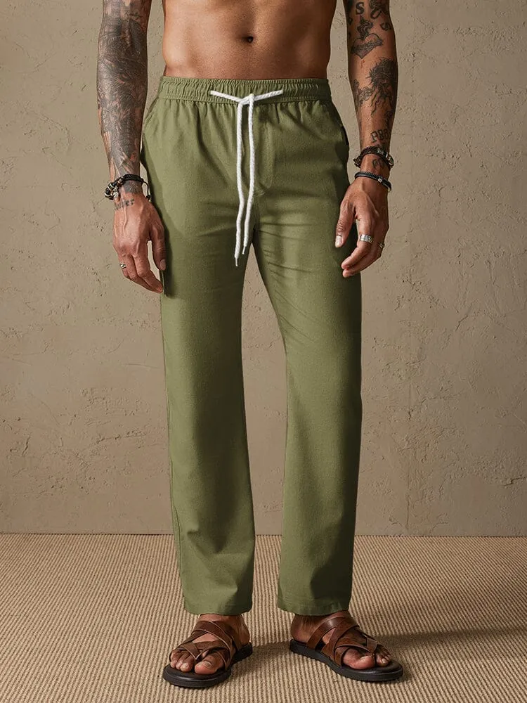 Casual Cotton Linen Cozy Drawstring Pants