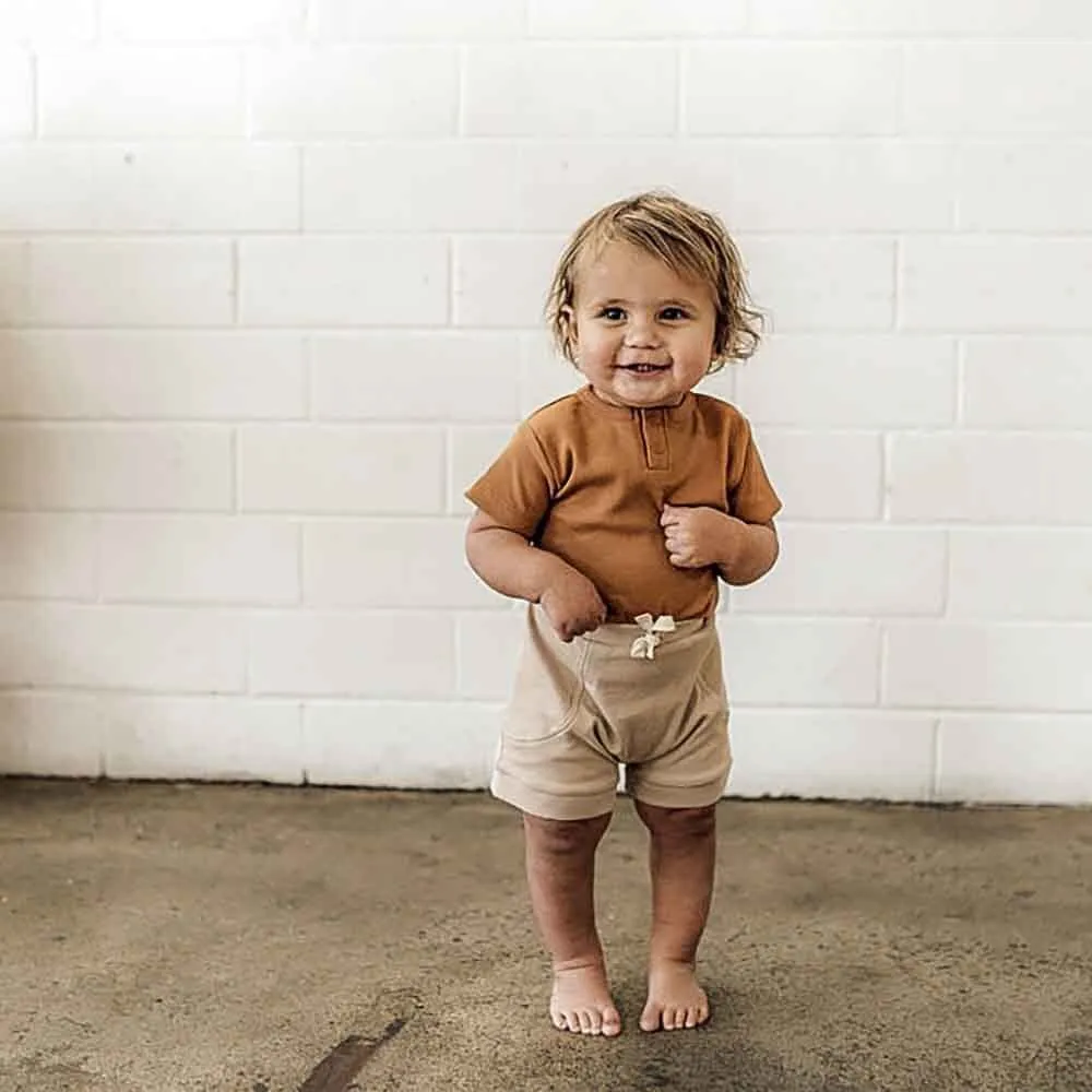 Chestnut Short Sleeve Organic Bodysuit