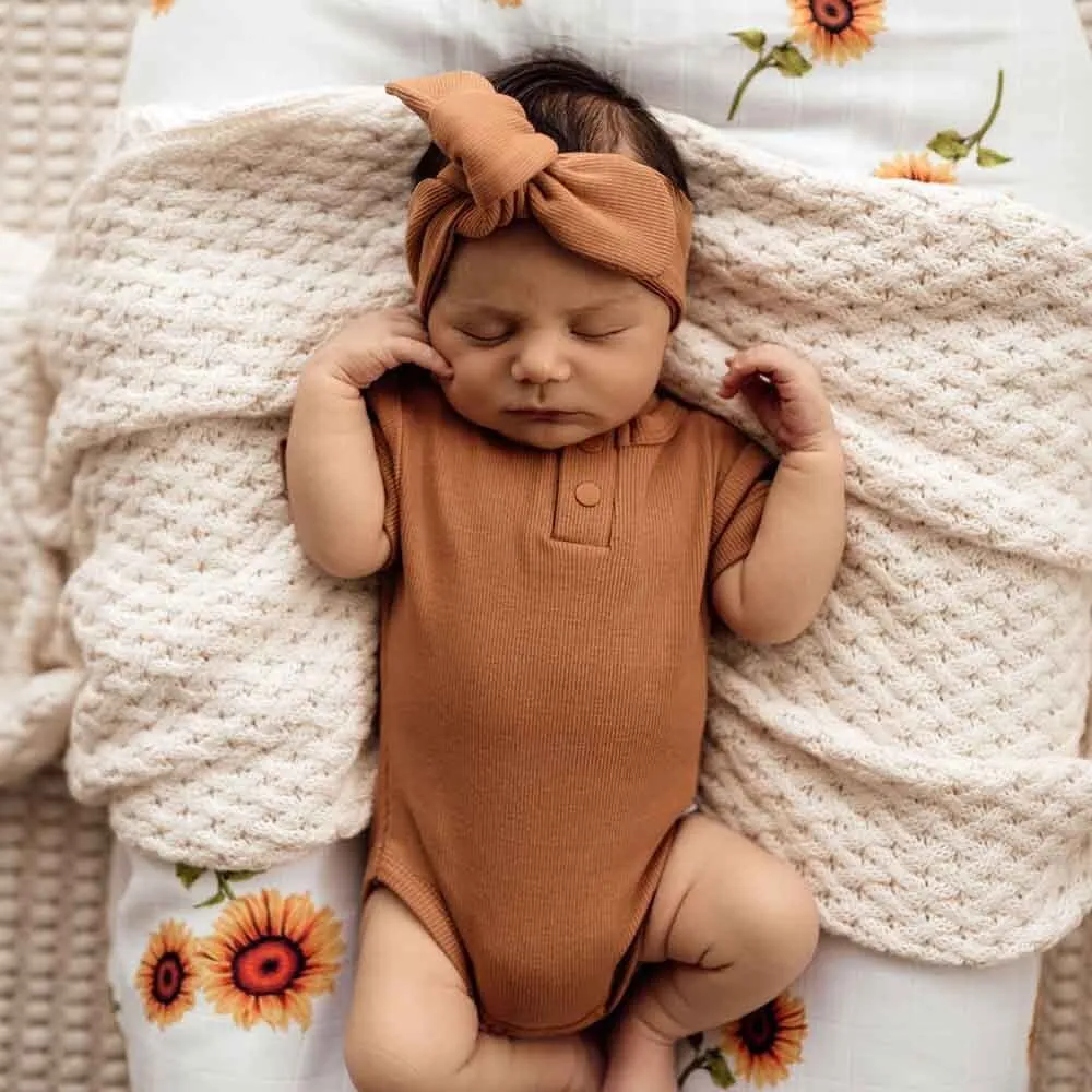 Chestnut Short Sleeve Organic Bodysuit