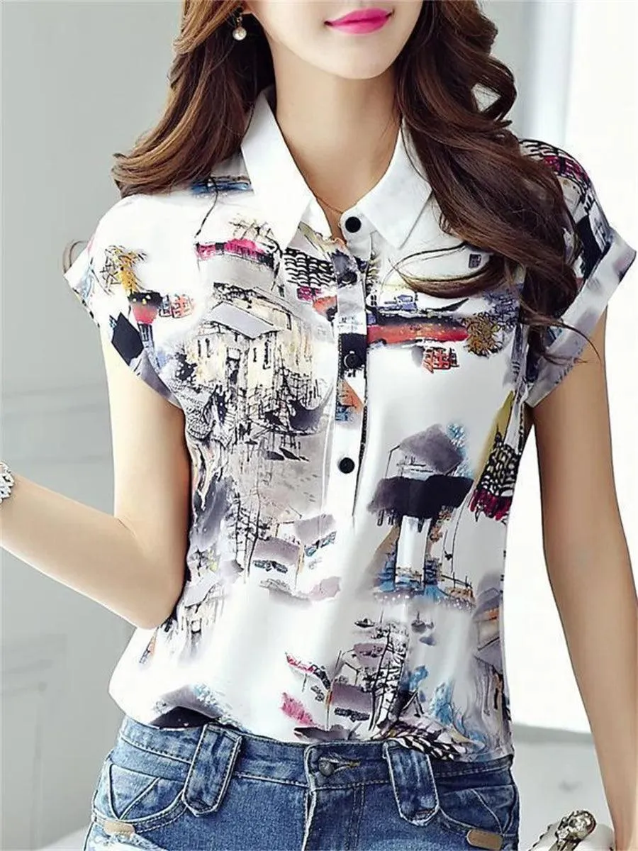 Chic Chiffon Blouse: Elegant Flying Sleeves Fashion - Spring Style