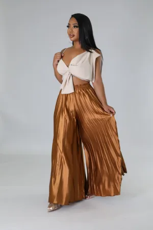 Cocoa Plissé Pants