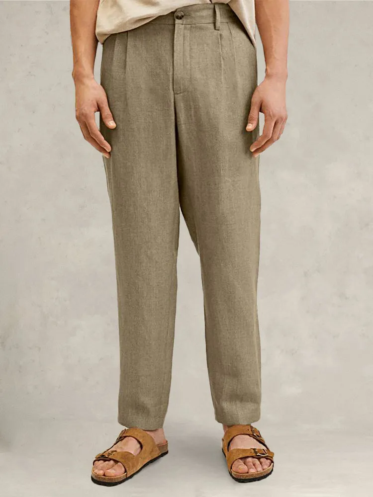 Cozy Solid Cotton Linen Pants