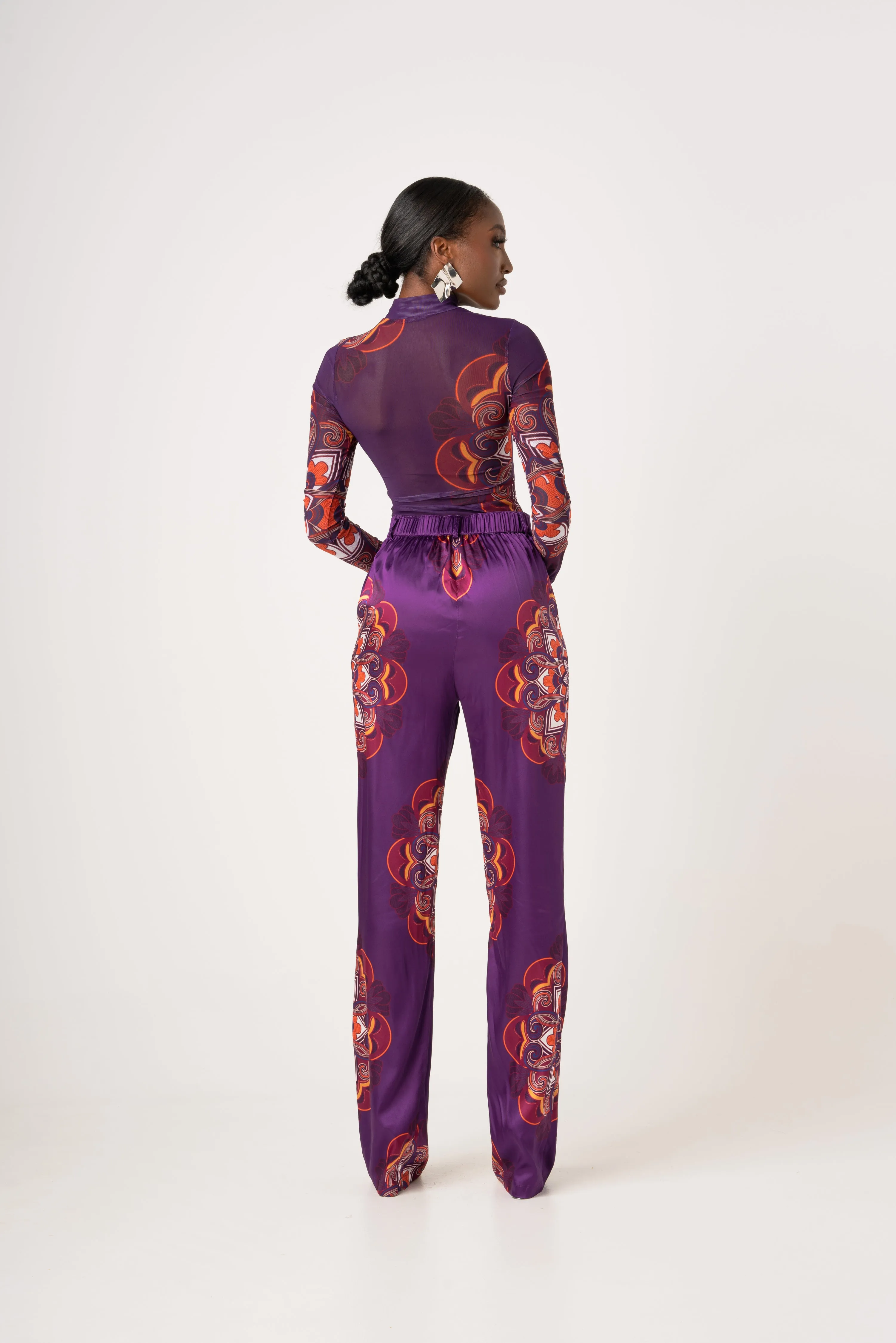 ENANG PURPLE HIGH WAIST PANTS (STRAIGHT LEG)