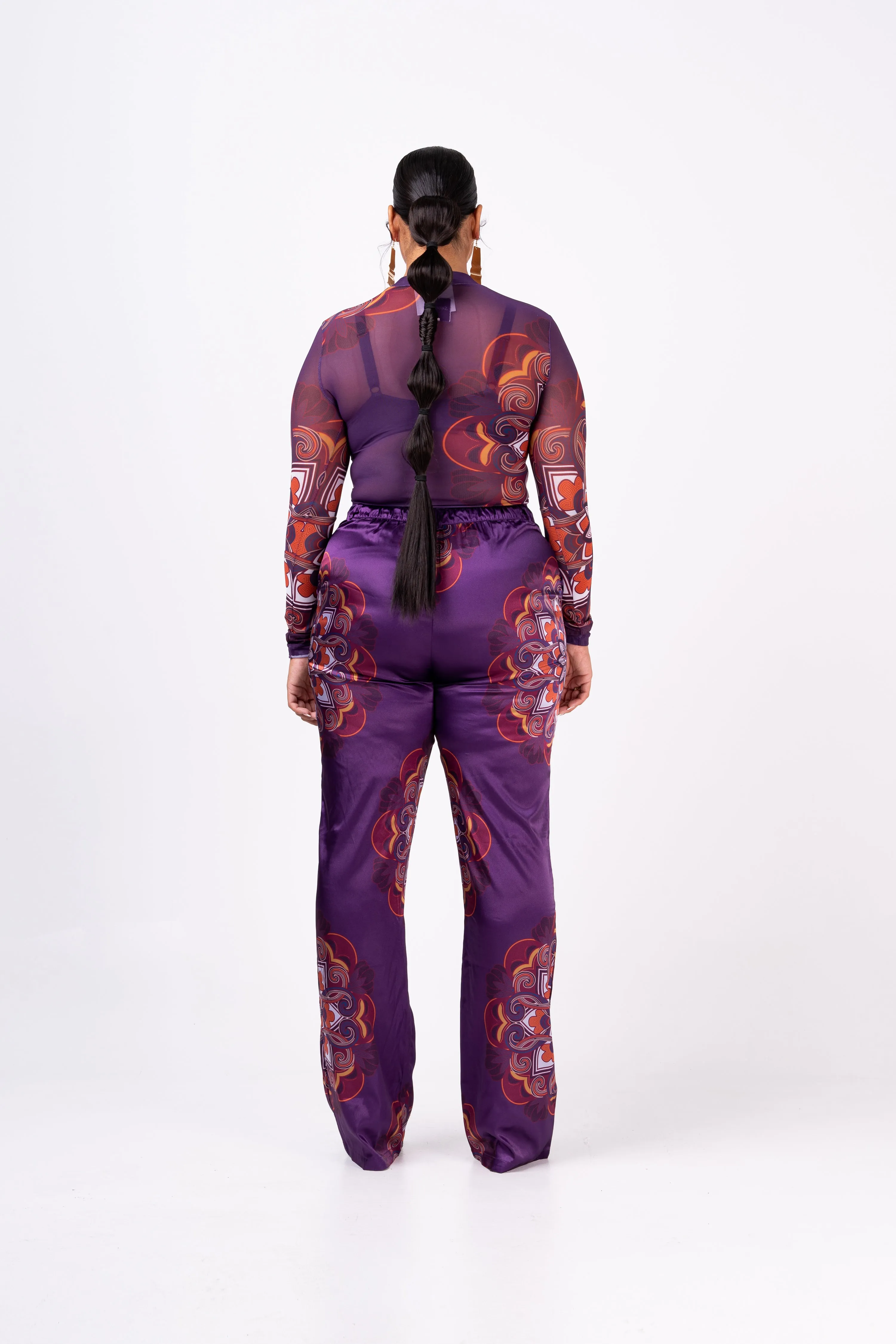 ENANG PURPLE HIGH WAIST PANTS (STRAIGHT LEG)