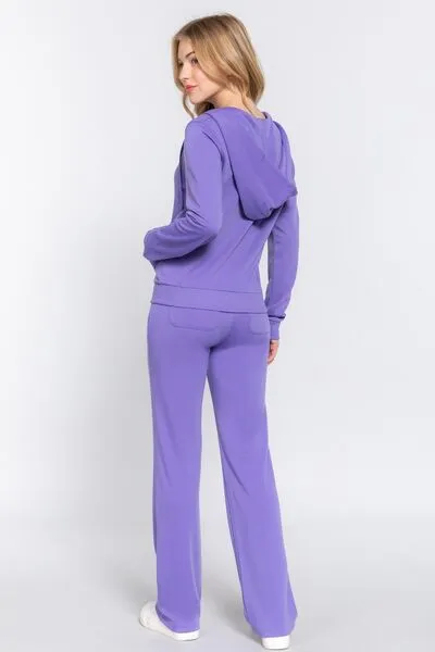 French Terry Zip Up Hoodie and Drawstring Pants Set