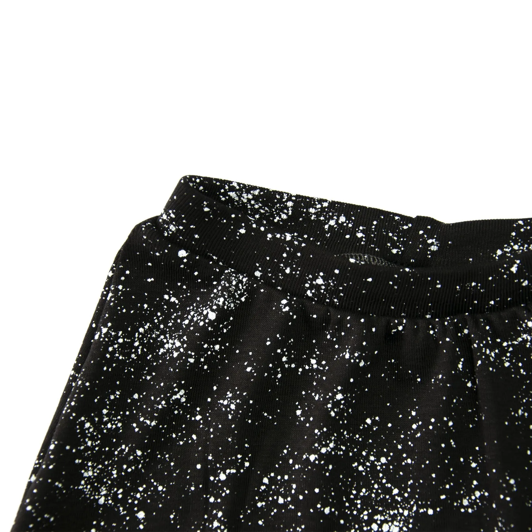 Harem Pants - Organic Cotton - Black with White Splash Print