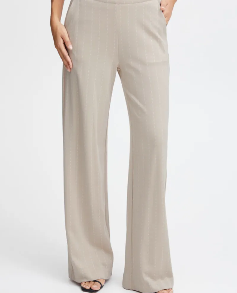 Ichi Ruti Doeskin Wide Leg Trousers