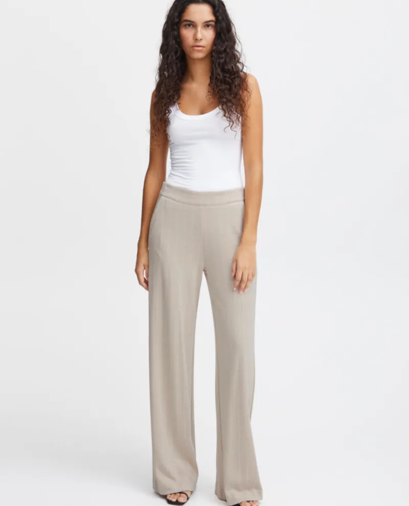 Ichi Ruti Doeskin Wide Leg Trousers