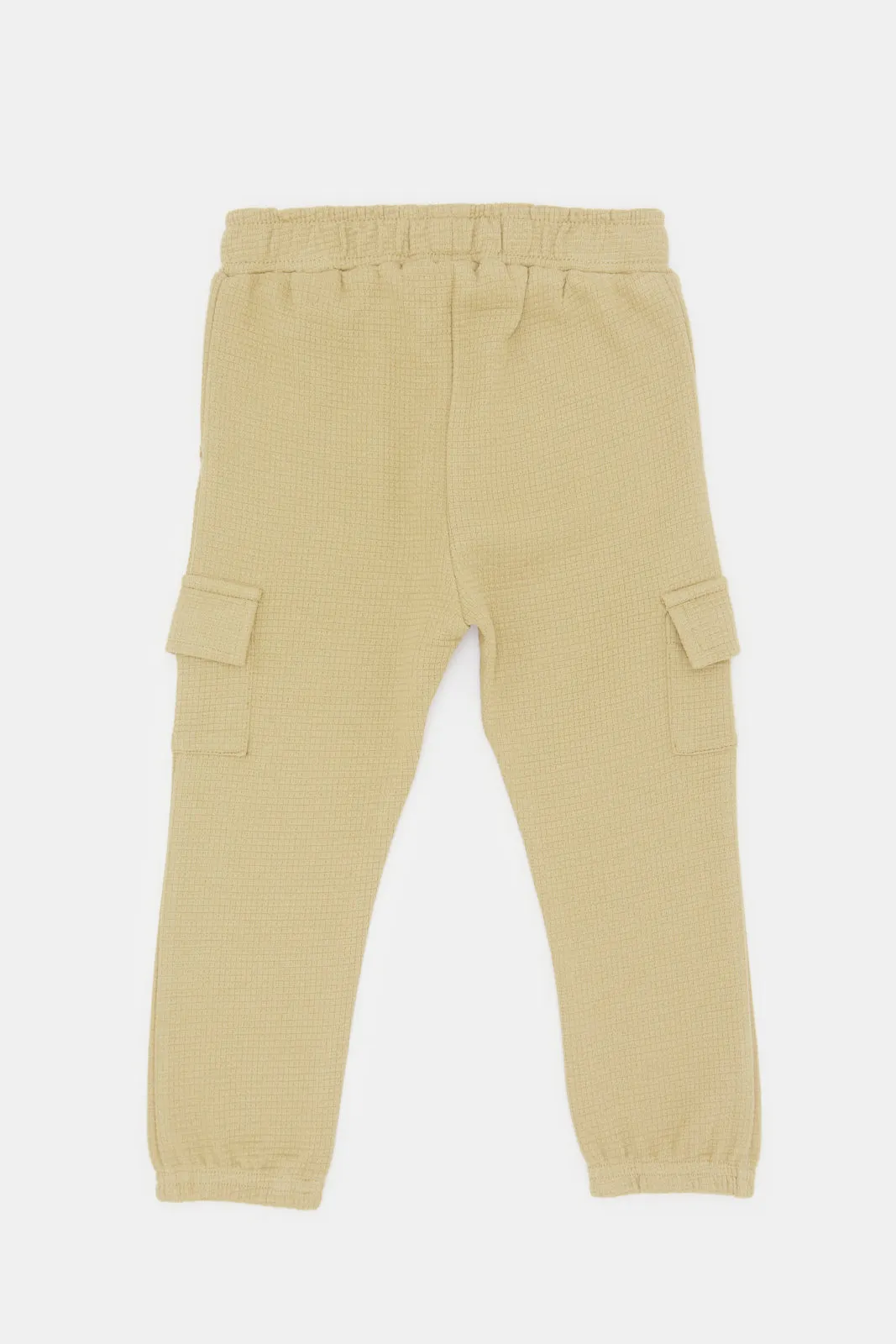 Infant Boys Beige Jacquard Active Pants