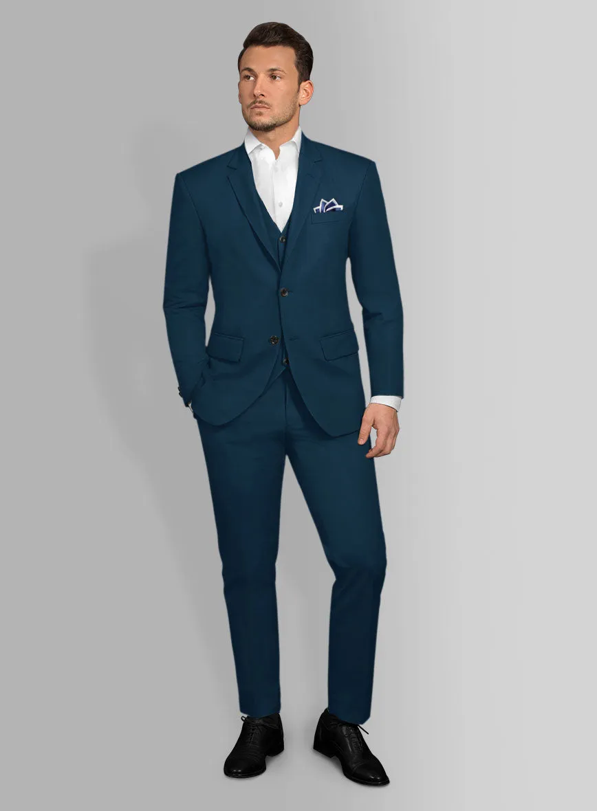 Italian Astronaut Blue Cotton Stretch Suit