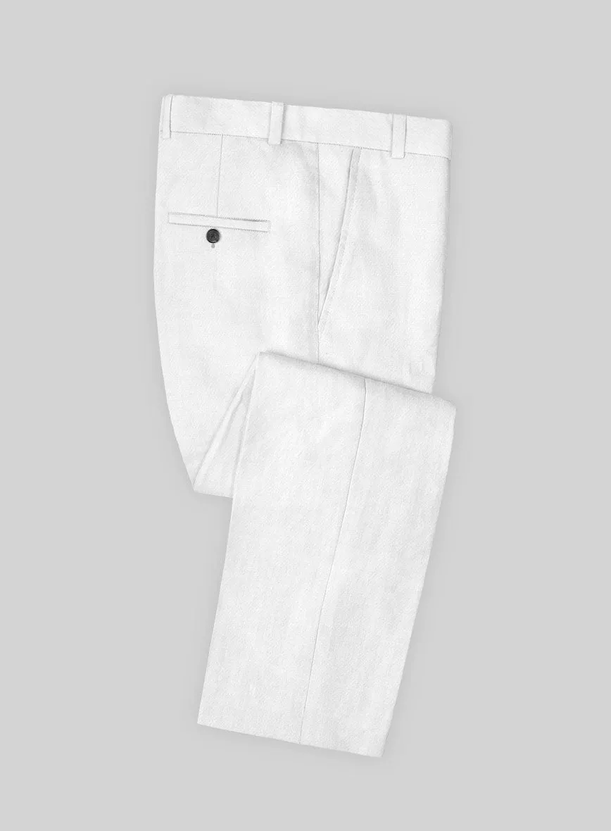 Italian Prato White Linen Pants