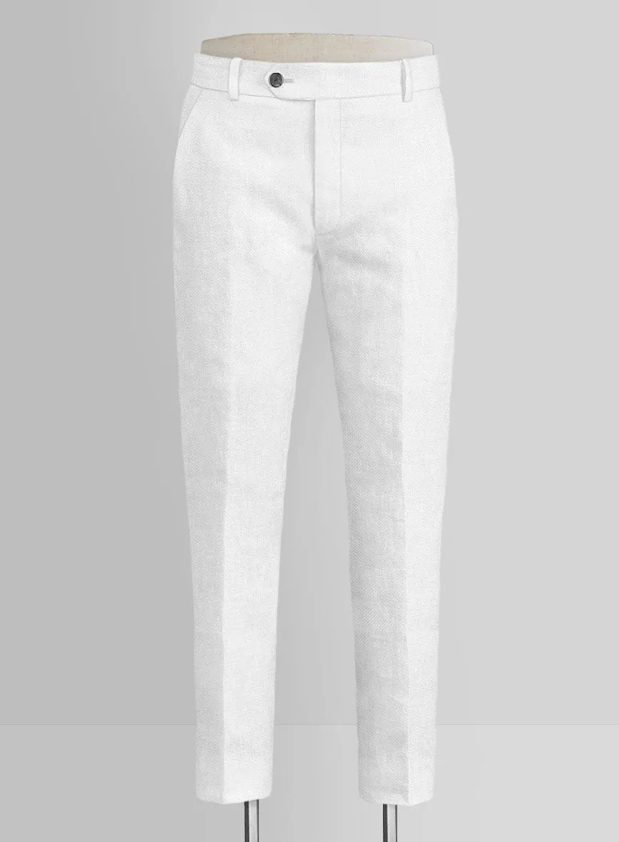 Italian Prato White Linen Pants