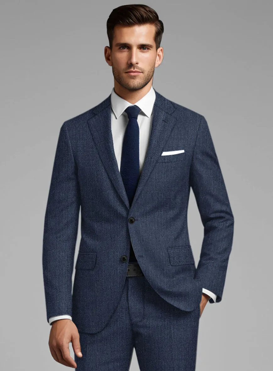 Italian Tela Indigo Blue Wool Suit