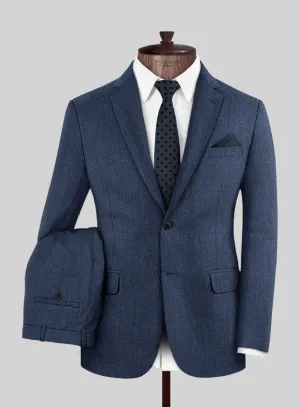 Italian Tela Indigo Blue Wool Suit