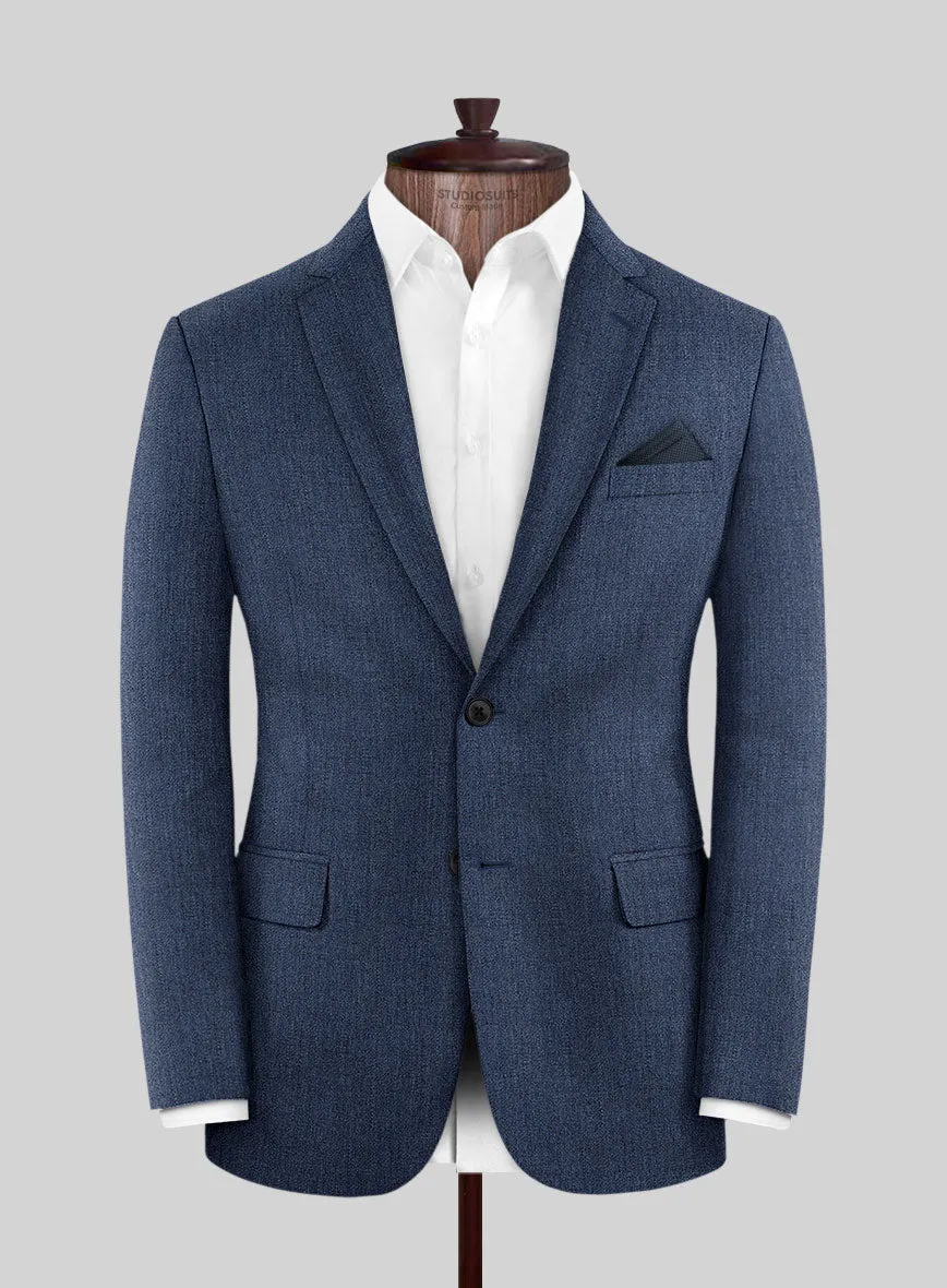 Italian Tela Indigo Blue Wool Suit