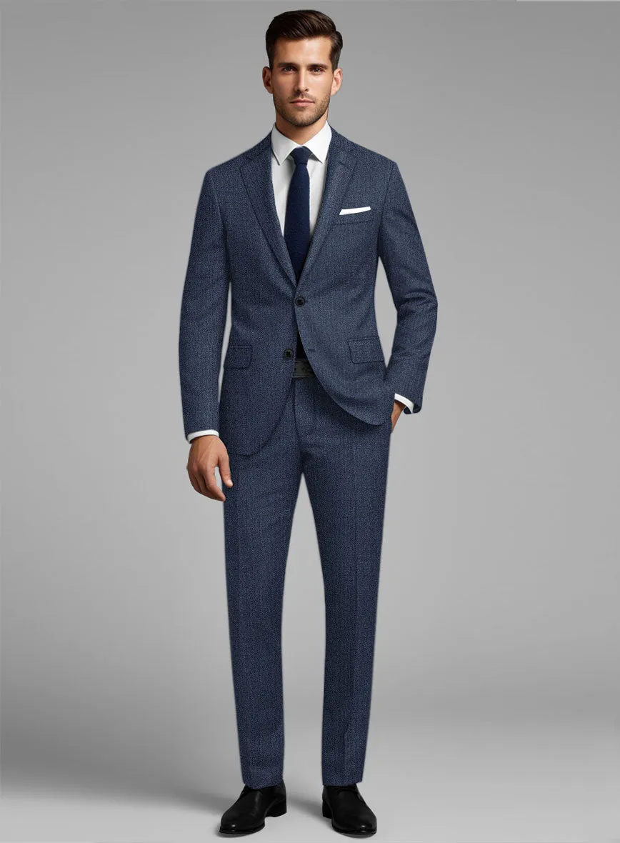 Italian Tela Indigo Blue Wool Suit