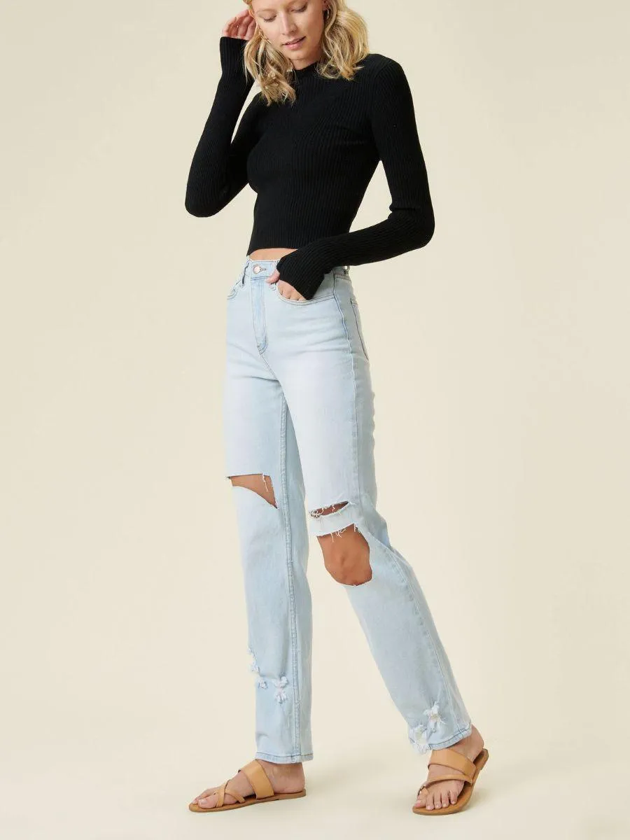 Jagged Edge High-Rise Wide Fit Jeans