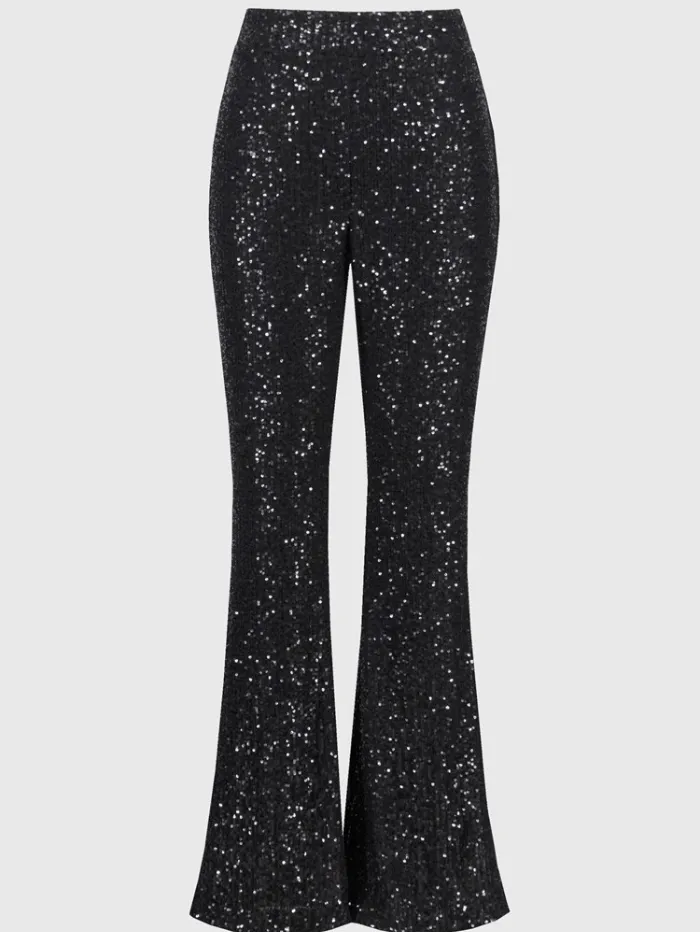 Joseph Ribkoff Women's Sequinned Flared Pull On Trousers In Black 244934 Col 11