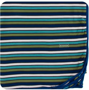 KicKee Pants Botany Grasshopper Stripe Throw Blanket