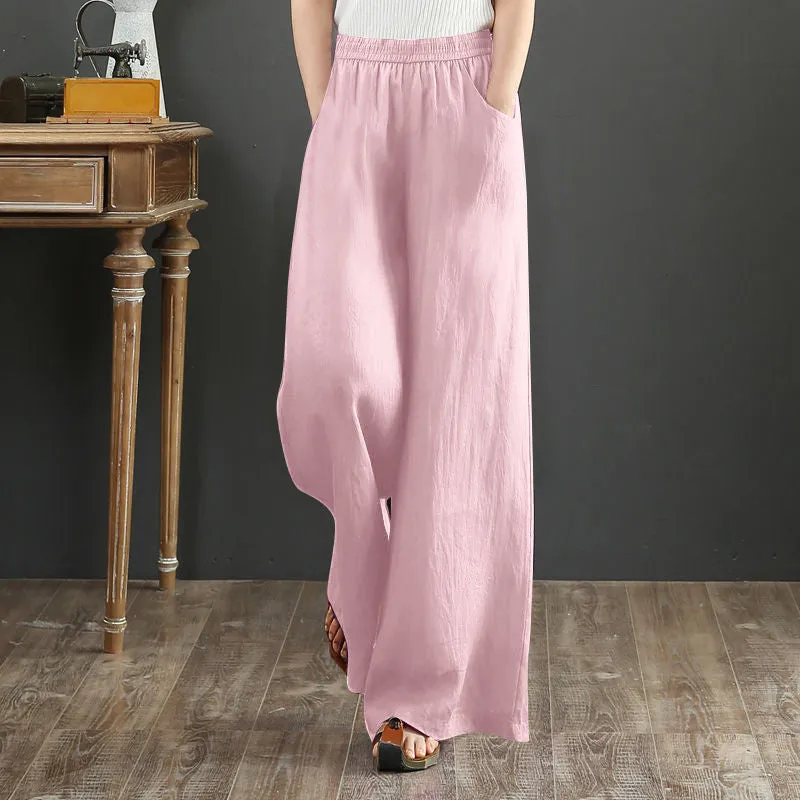 Korean Linen Wide Leg Summer Pants