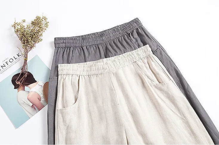 Korean Linen Wide Leg Summer Pants