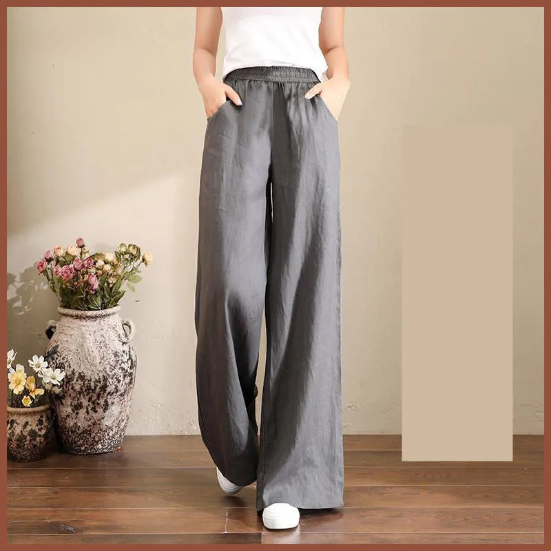 Korean Linen Wide Leg Summer Pants