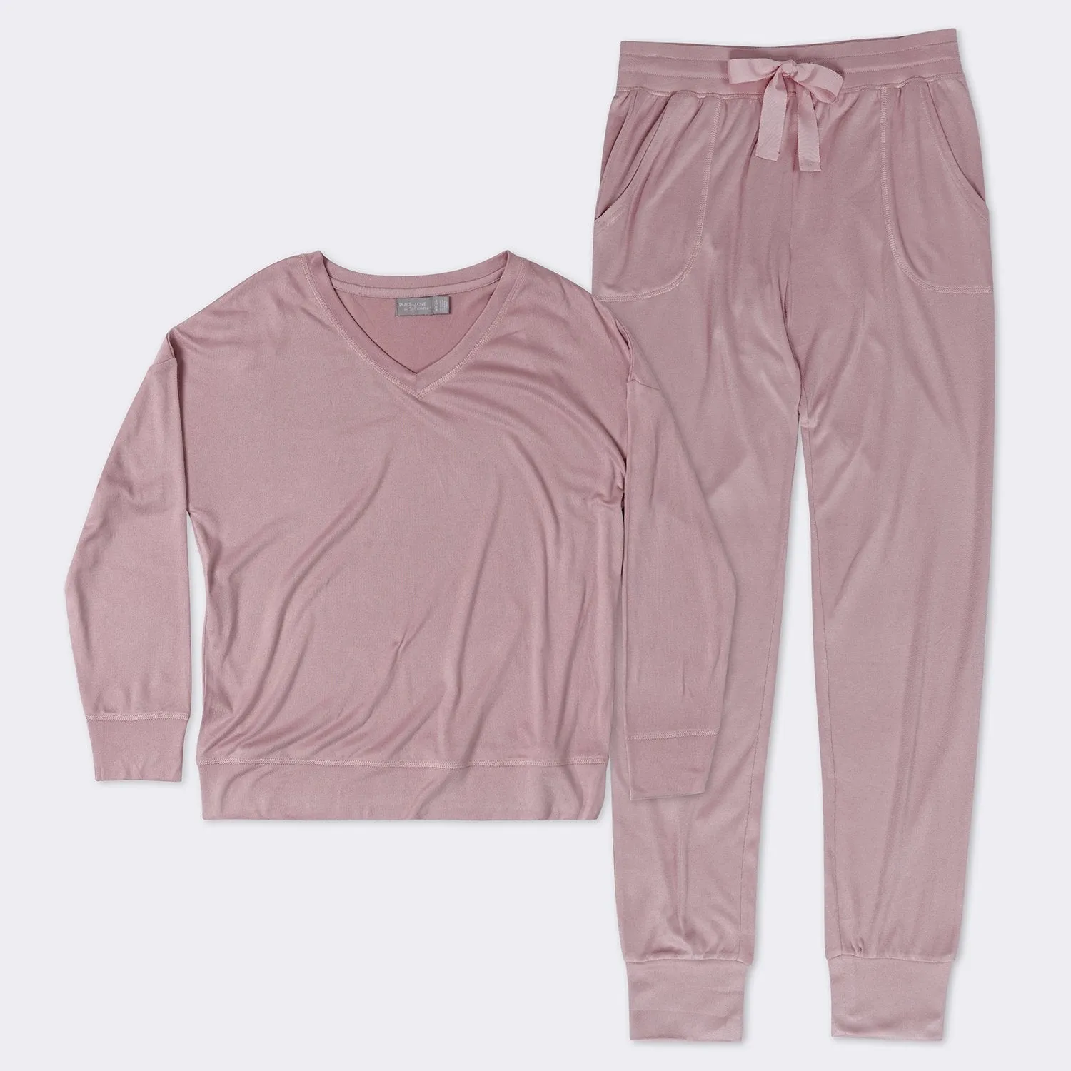 Ladies' 2-PC Pink Super Soft Pajama Set