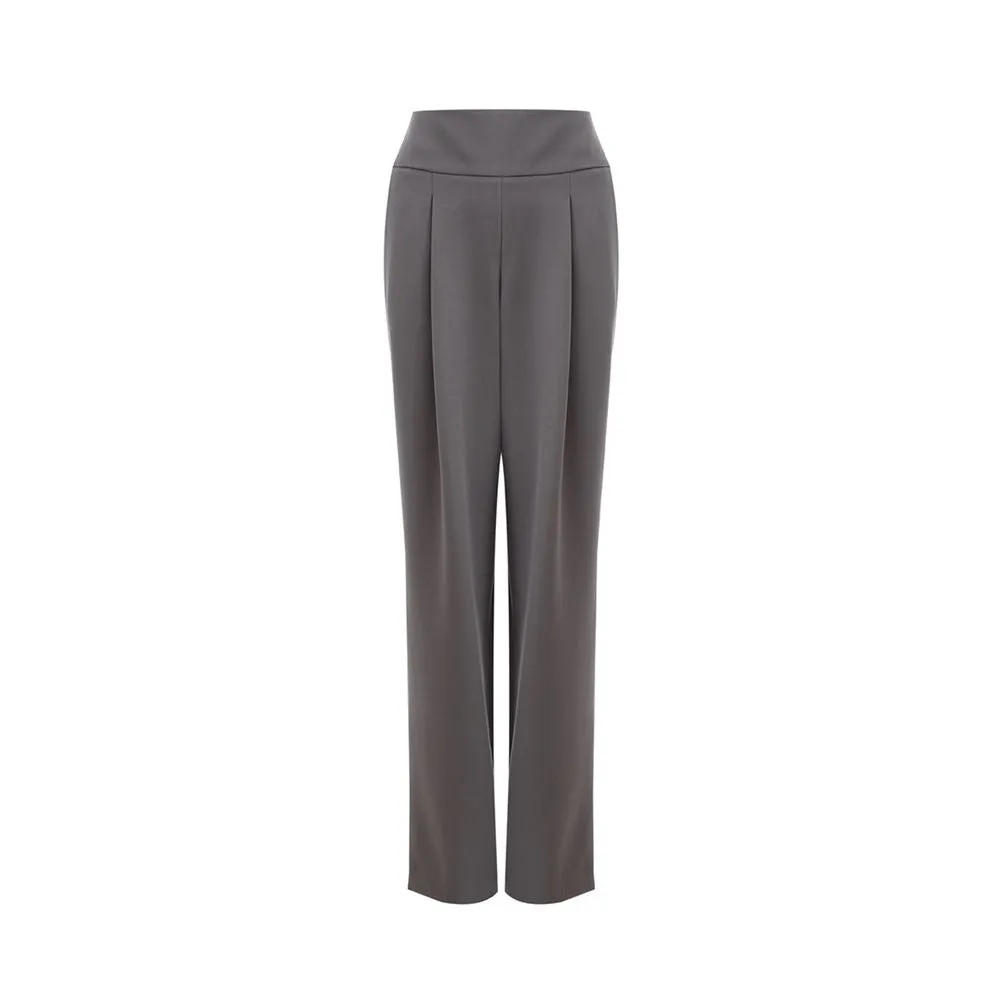 Lardini Chic Gray Wool Trousers for Sophisticated Style