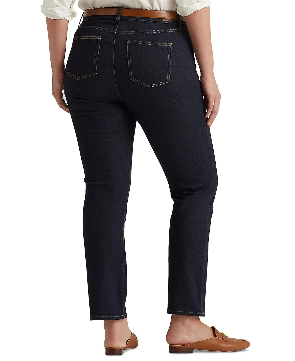 Lauren Ralph Lauren Mid Rise Plus Size Straight Fit Jeans, Multi