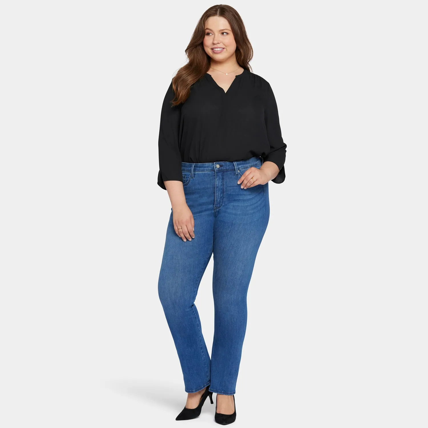 Le Silhouette Slim Bootcut Jeans In Plus Size - Amour