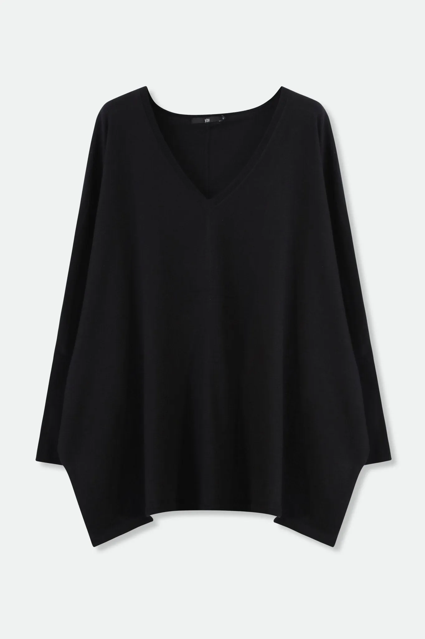 LENA LONG SLEEVE V-NECK PONCHO IN PIMA COTTON KNIT