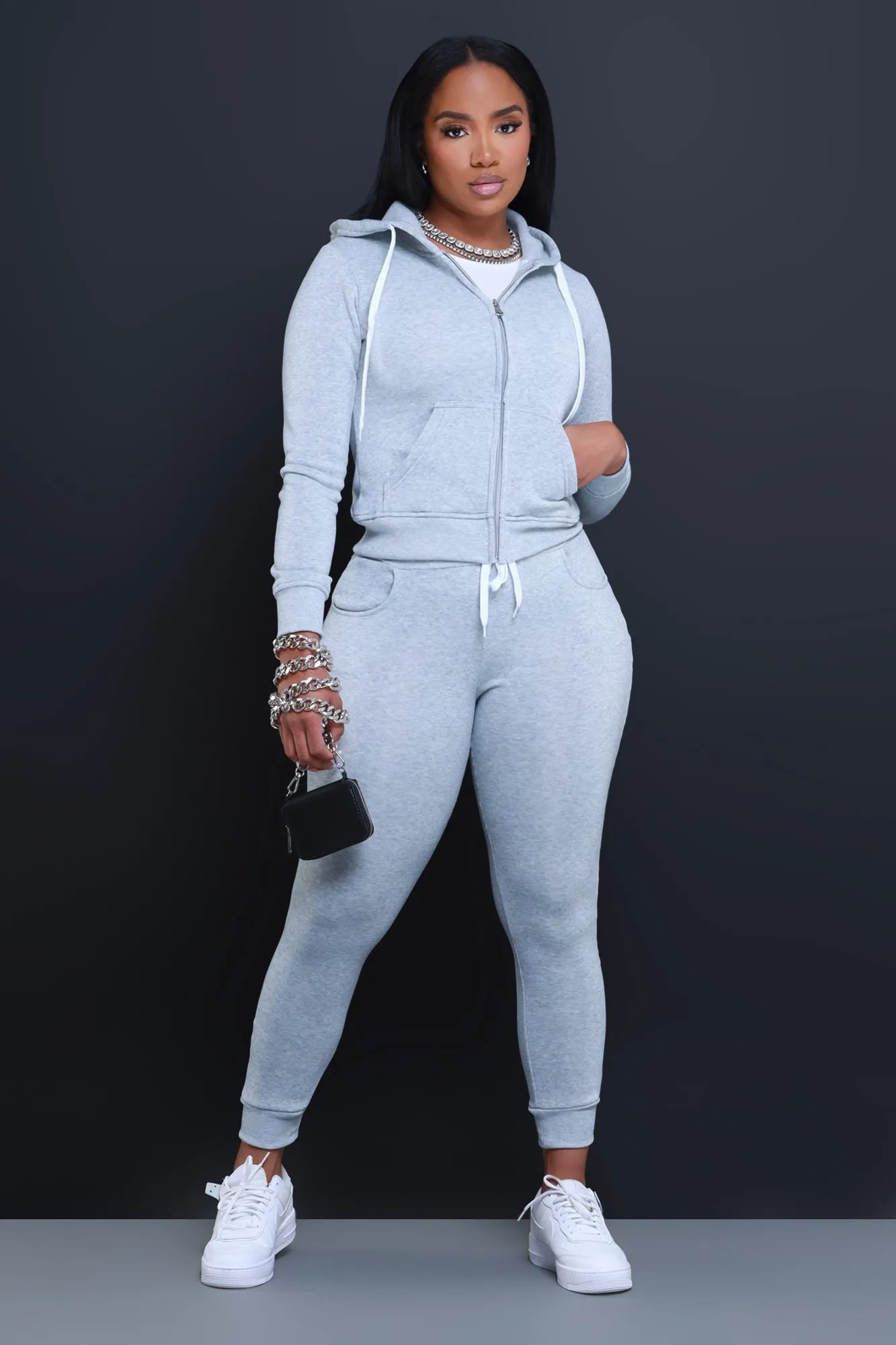 Like That Jogger Set - Heather Grey