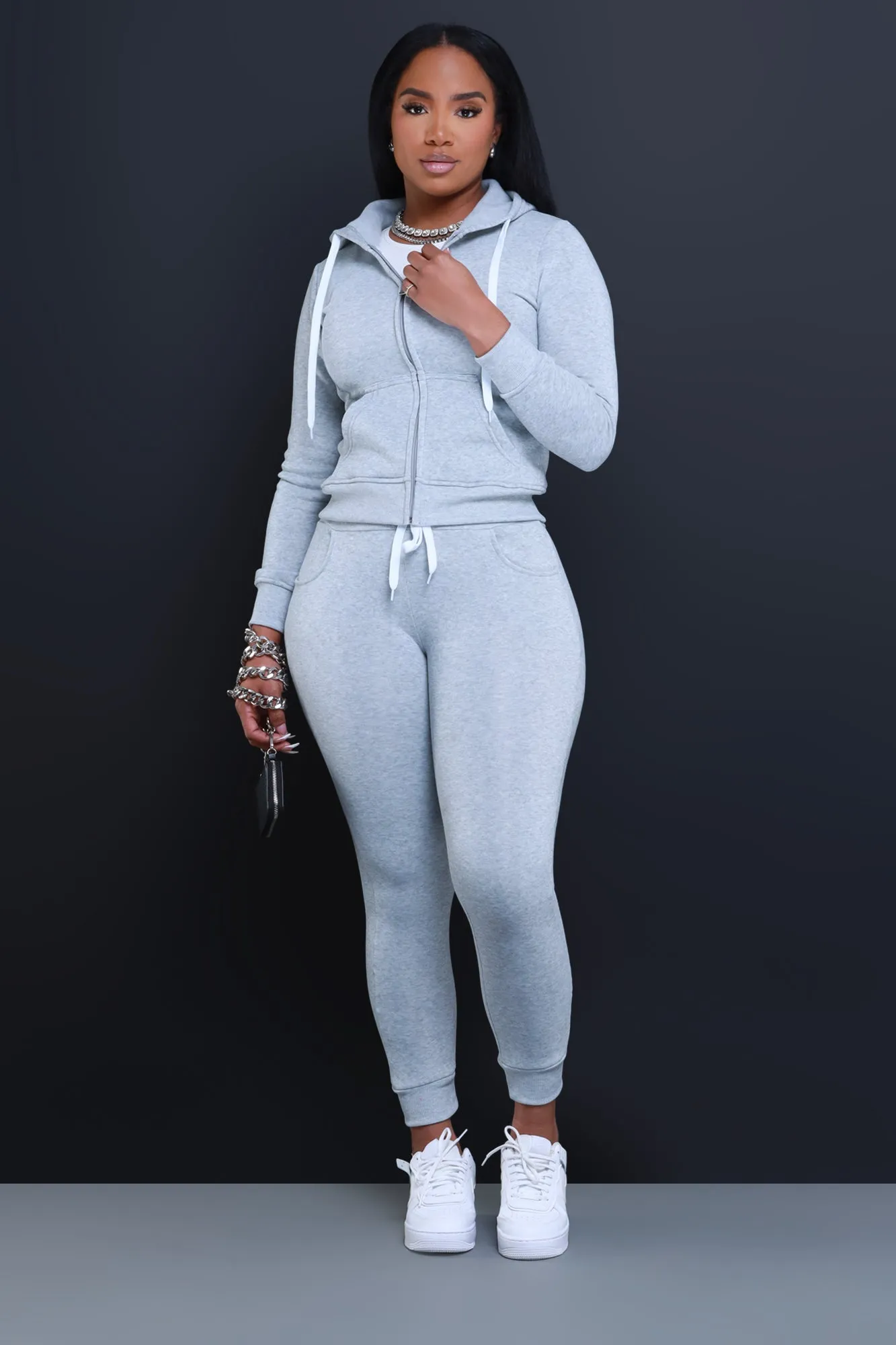 Like That Jogger Set - Heather Grey