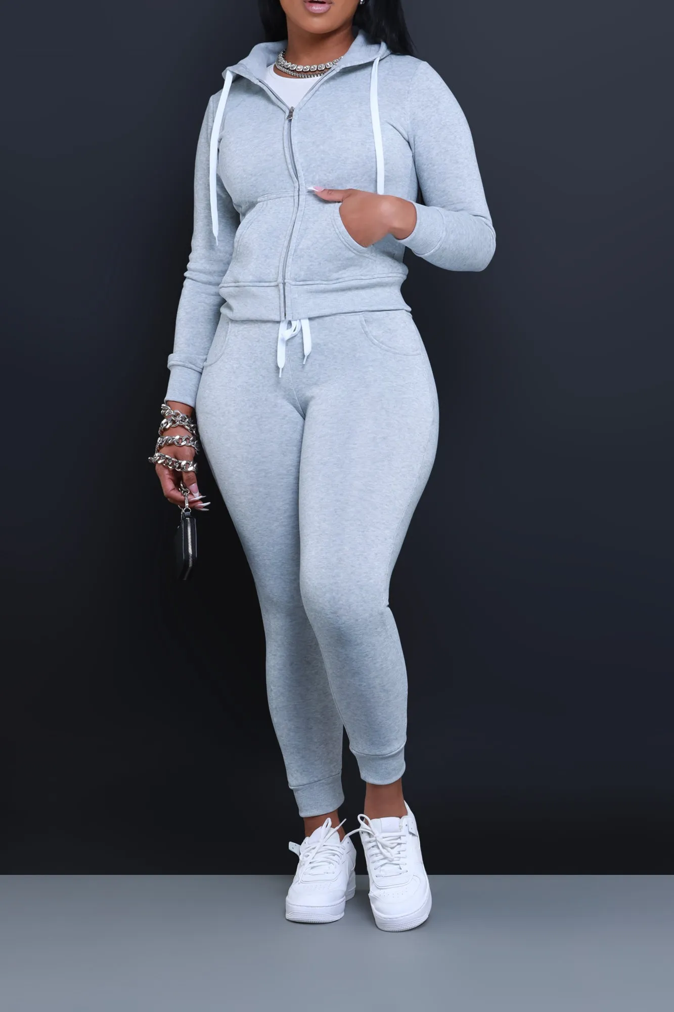 Like That Jogger Set - Heather Grey