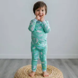 Little Sleepies - Shark Soiree Two-Piece Bamboo Viscose Pajama Set 7/8