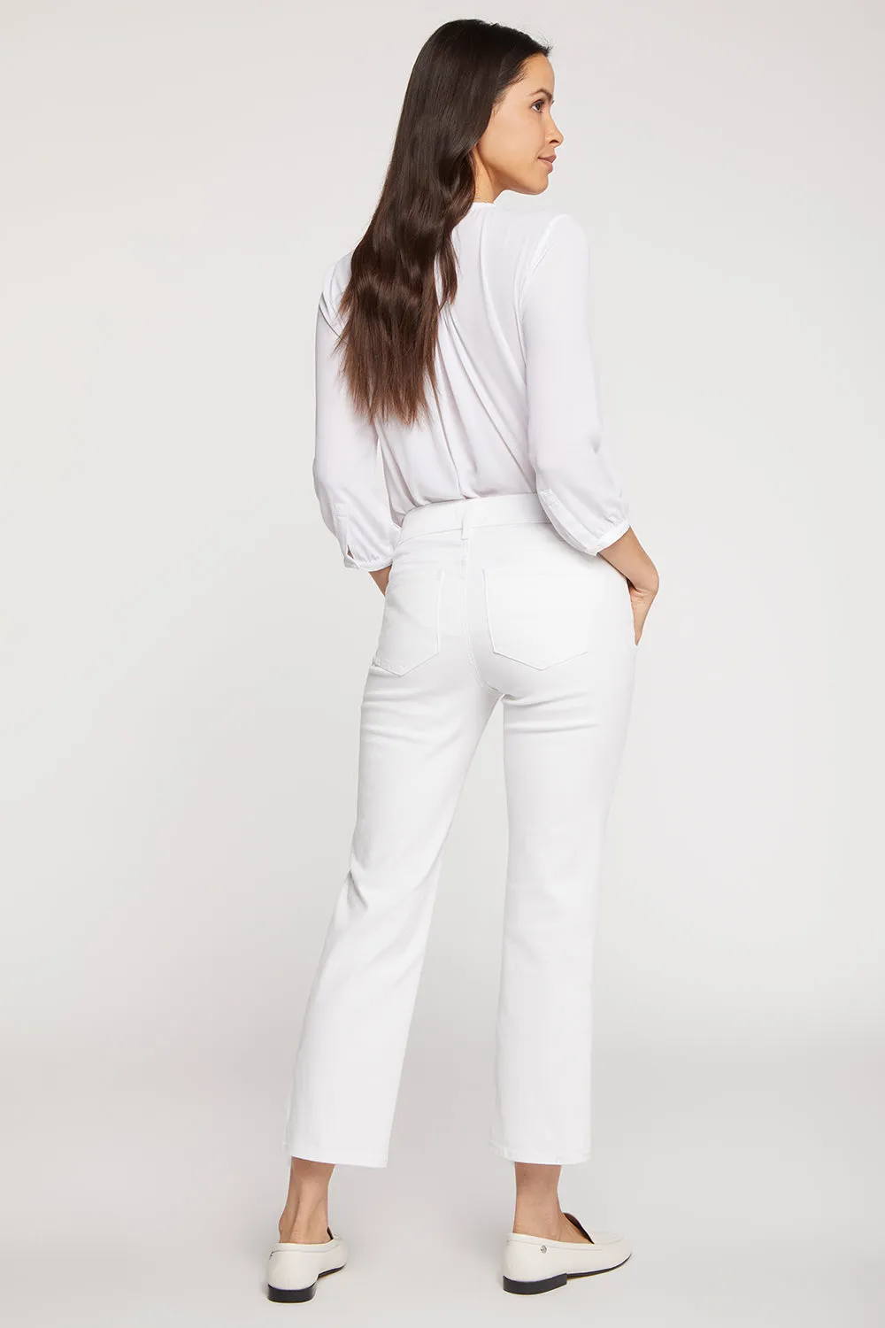 Marilyn Straight Ankle Jeans In Petite - Optic White