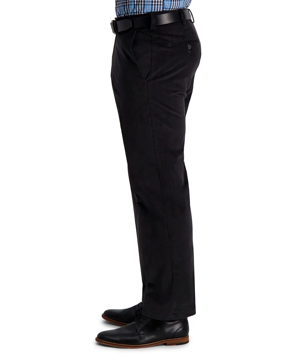 Men's Haggar Stretch Corduroy Regular Fit Trousers, Dark Gray