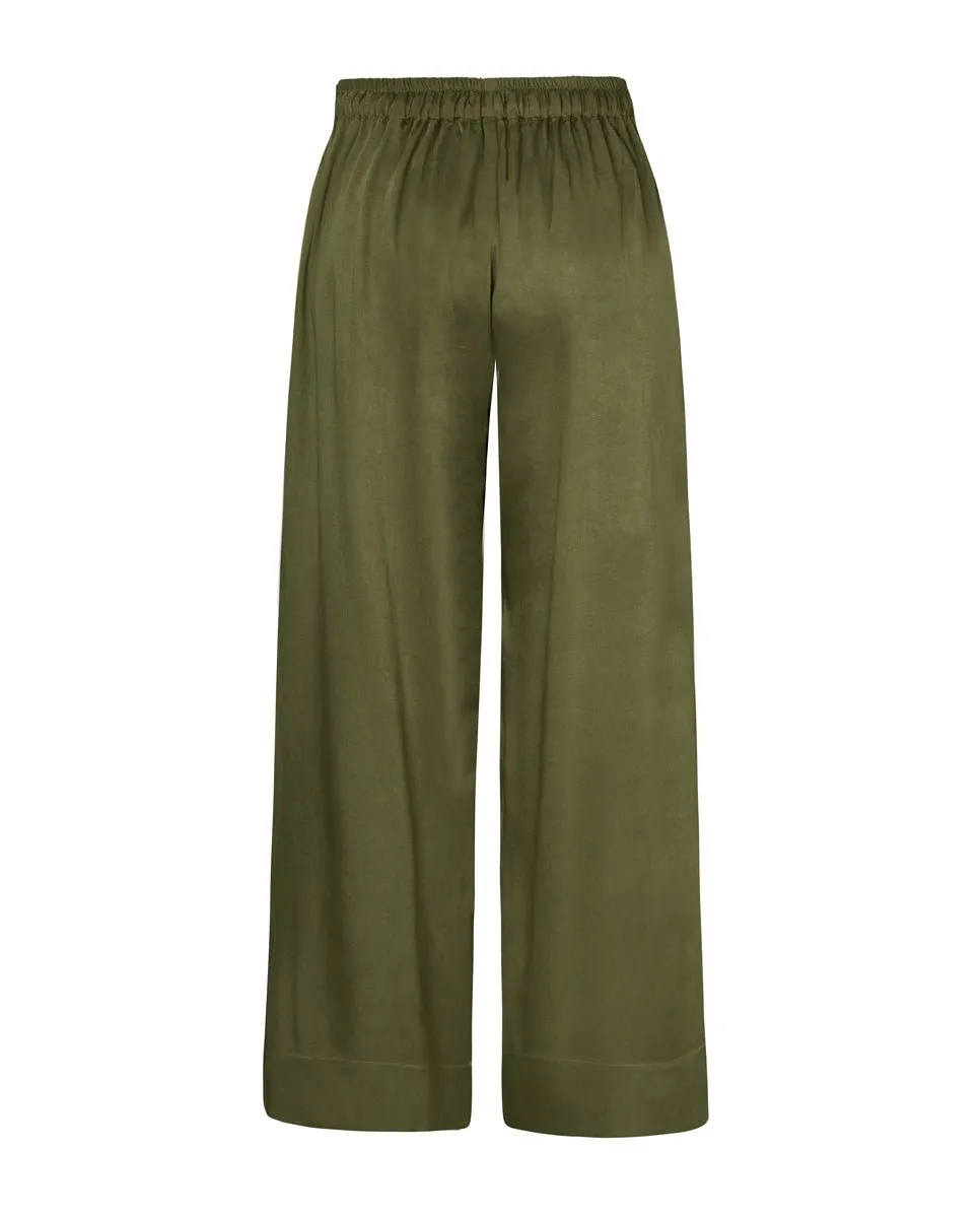 Metis Organic Bamboo Satin Lounge Pant - Olive