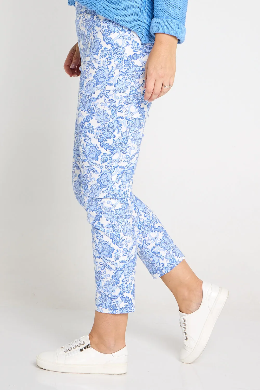 Moira Pants - Blue Jacobean Paisley